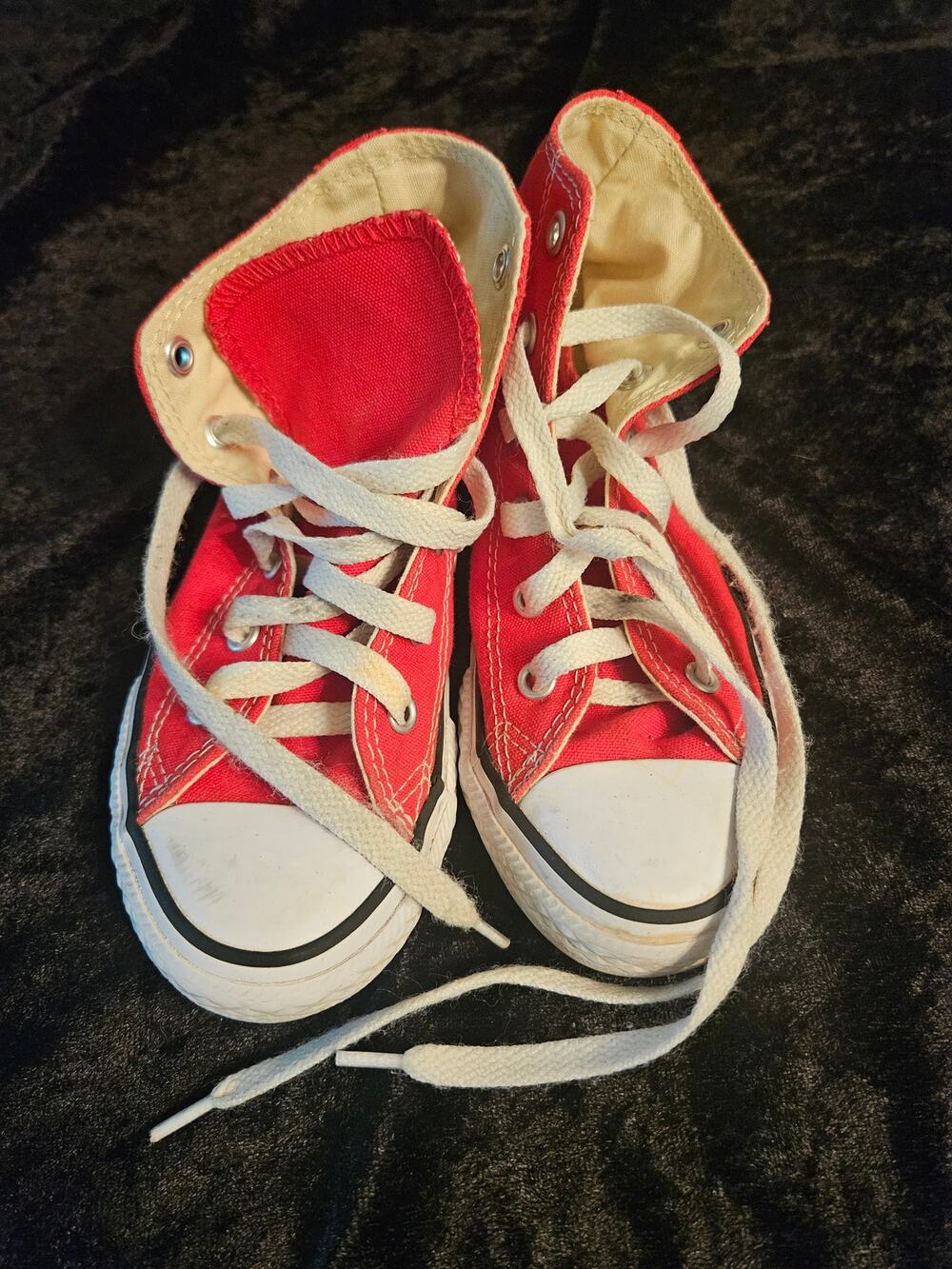 Converse All Stars Red Youth 13 High Top Kicks Sneakers Shoes M-39